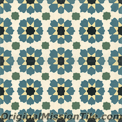 F885245-01 Moorish 01 Cement Tiles, Multi Color - Box Of 12