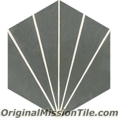 H88210-02 Hexagonal Bakery 02 Cement Tiles, Natural Gray & White - Box Of 12