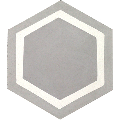 H88309-02 Cement Tiles Hexagonal Frame Oxford 02 - Box Of 12
