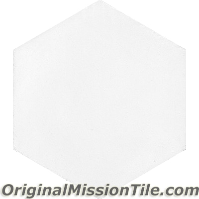 Hex-100 8x9 8 X 9 In. Hexagonal Cement Tile, White - Box Of 12
