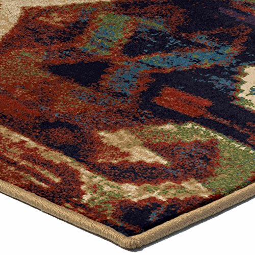 3801 8x11 7 Ft. 10 In. X 10 Ft. 10 In. Elk River Mardi Gras Rectangle Rugs - Multi Color & Red