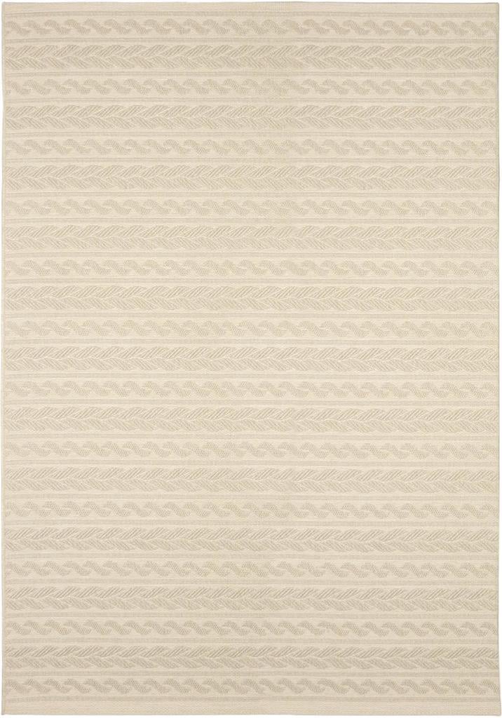 3905 8x11 8 X 11 In. Indoor & Outdoor Knit Cableknots Area Rug - Ivory