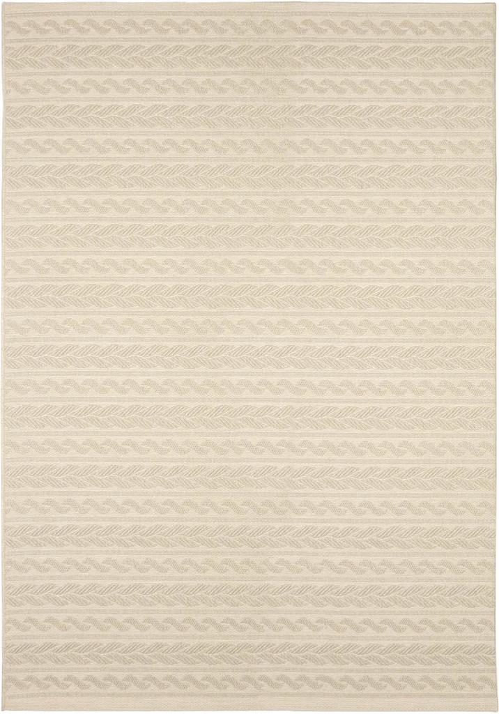 8 X 11 In. Indoor & Outdoor Knit Cableknots Area Rug - Ivory