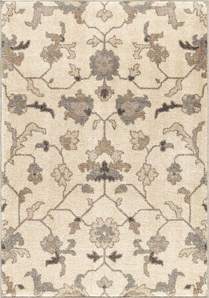 8 X 11 In. Classic Floral Tantum Area Rug - Ivory