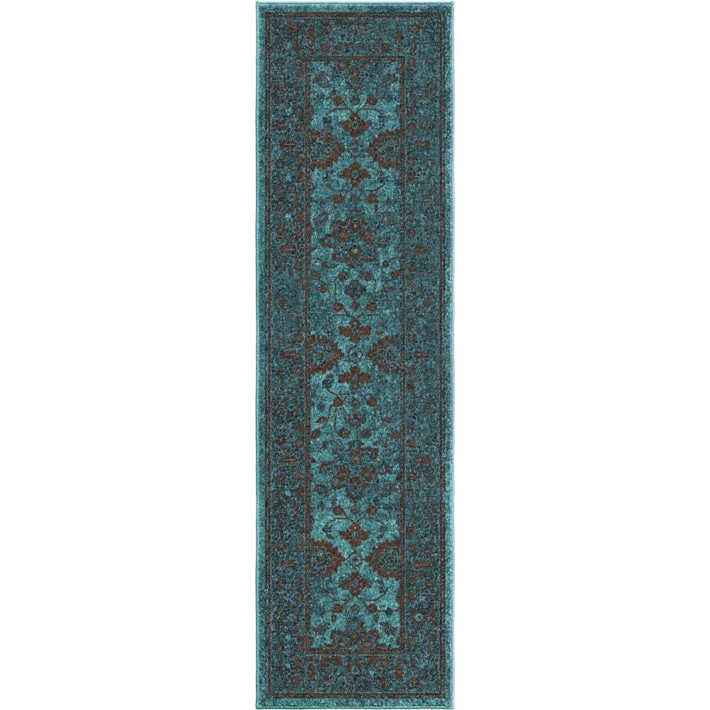 2 X 8 In. Modern Traditional Ethnicagra Runner Rug - Blue