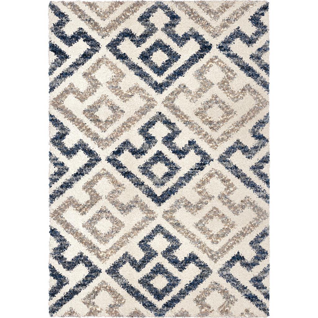 Palmetto Living By Orian Ct2-geda-05en-068x245r 2 Ft. 3 In. X 8 Ft. Cotton Tail Geo Diamond Blue Natural Runner Rug