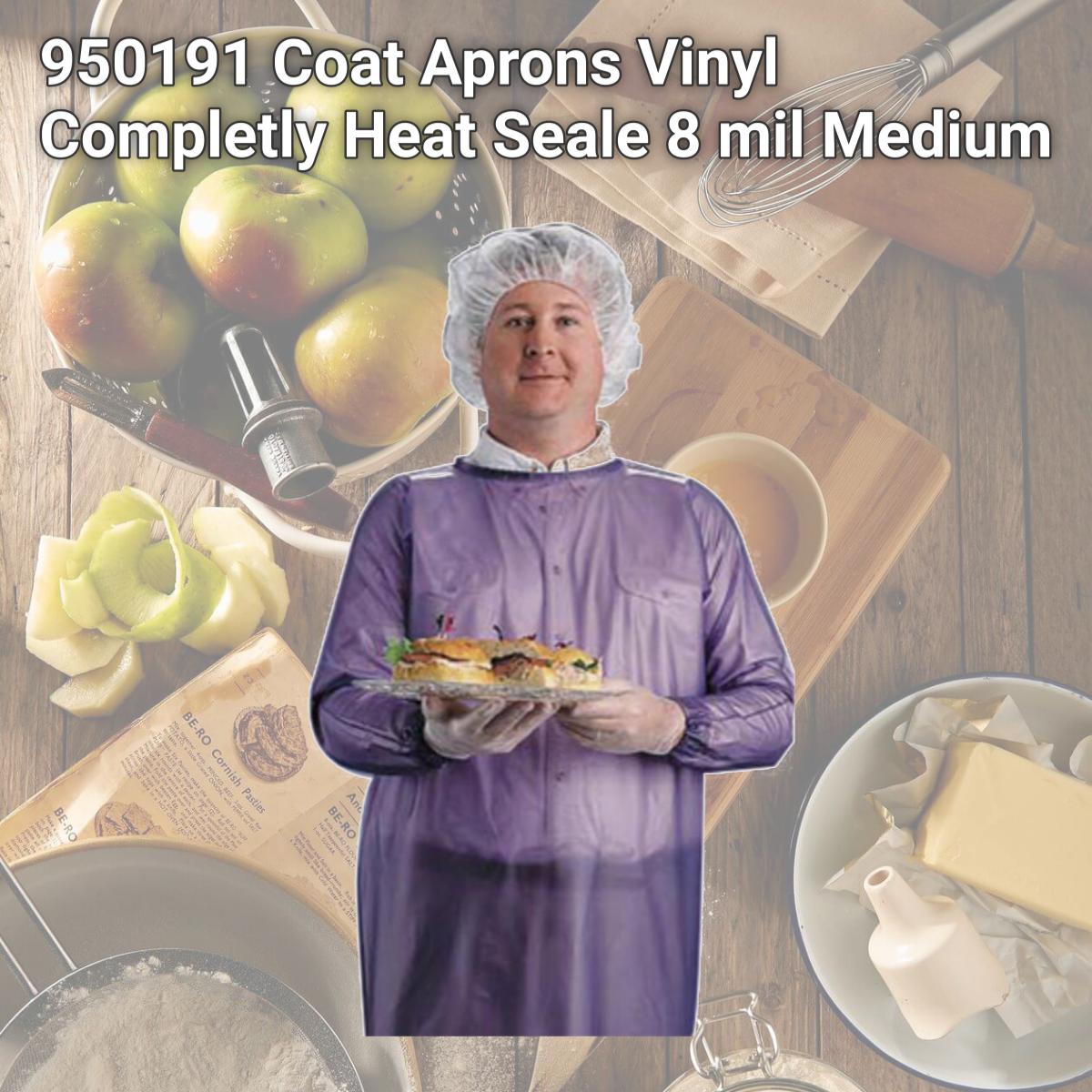 Picture of Ansell 012-56-910-M 950191 Coat Aprons Vinyl Completly Heat Seale, 8 mil, Medium