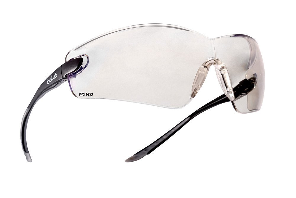 Cobra Pc Hd Hydrophobic Safety Glasses, Black& Grey