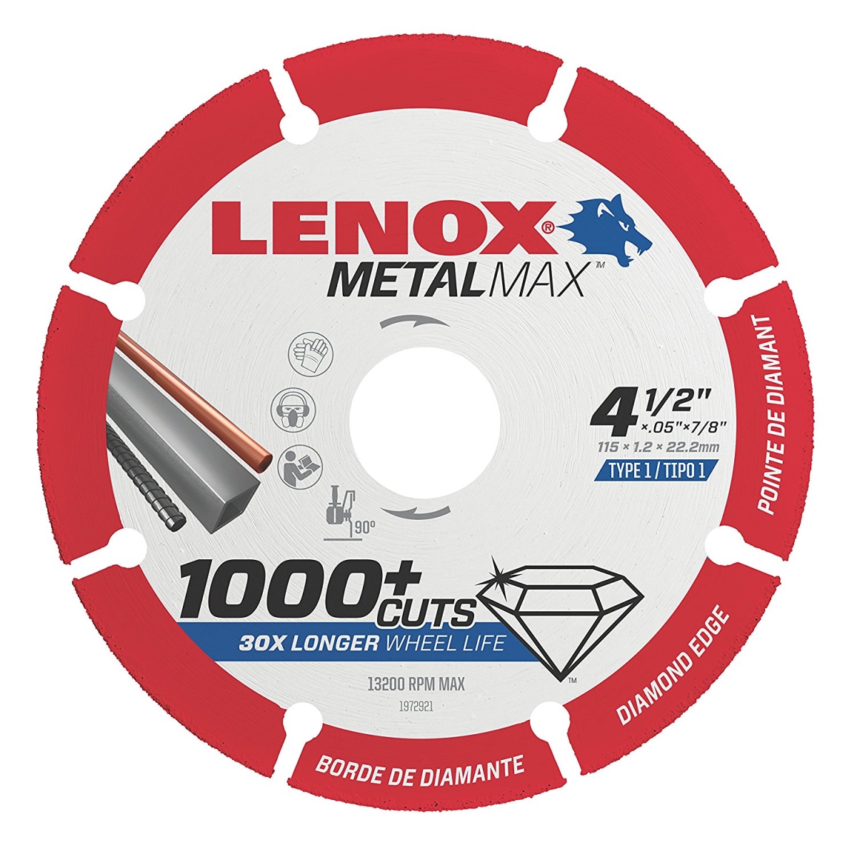 433-1972921 4.5 In. X 0.875 In. Metal Max Die Angle Grinder Diamond Cutoff Wheel
