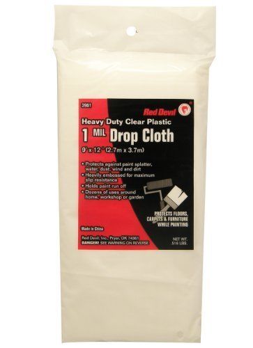 630-3961 9 Ft. X 12 Ft. 1.0 Mil. Plastic Drop Cloth
