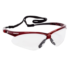 138-47378 Nemesis Safety Glasses, Clear Anti-fog Lenses With Inferno & Red Frame