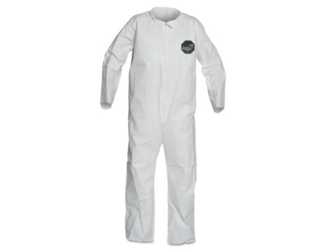 251-nb120swhlg002500 Protective Coverall, Collar, Large, White
