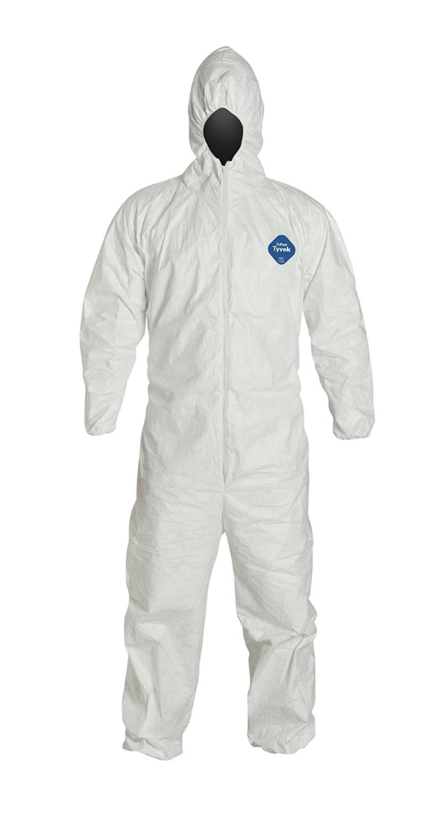 251-nb122swhxl002500 Standard Fit Hood Coverall, X-large, White