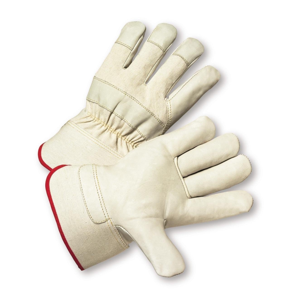 813-5000-l Premium Grain Cowhide Palm Rubberized Cuff Gloves - Large