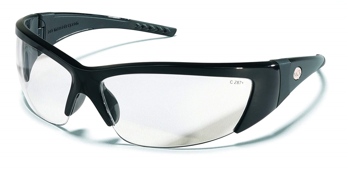 135-210 Safety Glasses With Black Frame & Clear Lens