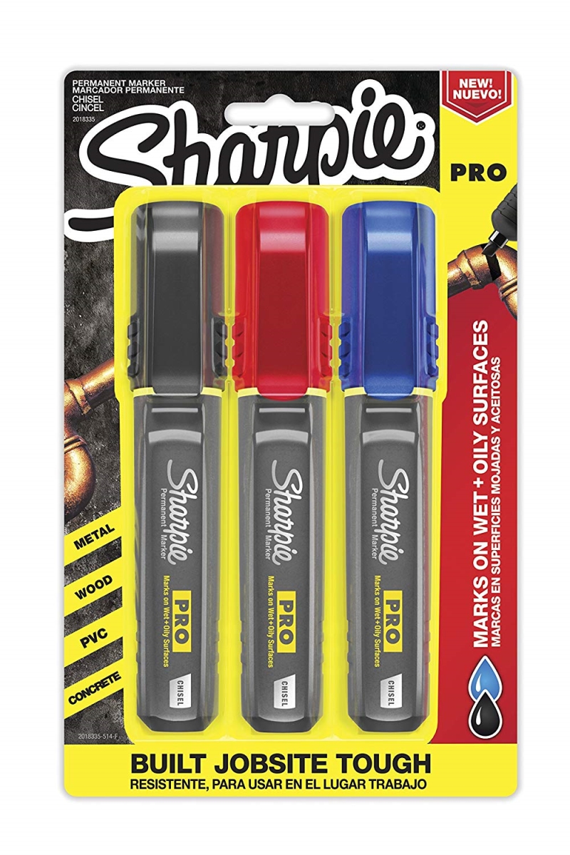 Sharpie 652-2018335 Medium Permanent Marker, Chisel Tip - Assorted Color, Pack Of 36