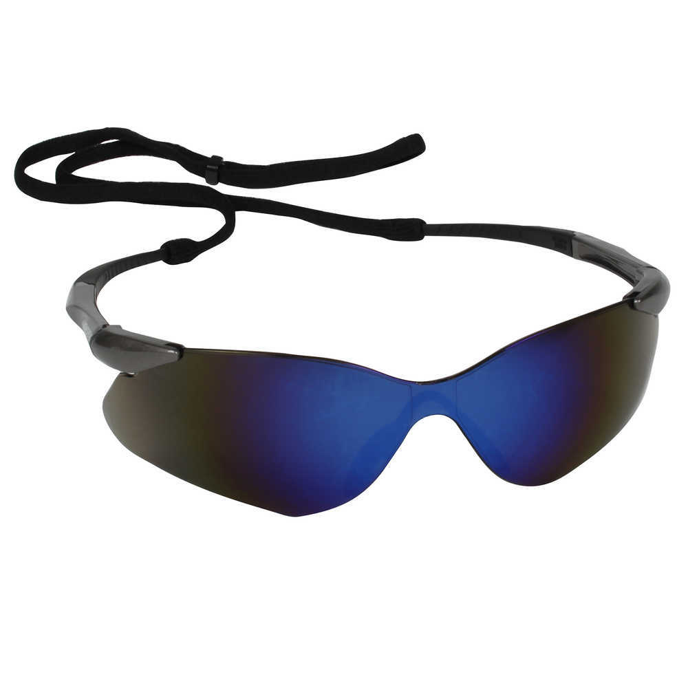 412-20471 Nemesis Vl Gunmetal Frame Safety Glasses, Blue