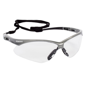 412-47388 Nemesis Safety Glasses With Ati-fog Lens & Silver Frame - Clear