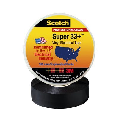 500-061335 0.75 In. X 52 Ft. Scotch Super 33 Plus Vinyl Electrical Tape
