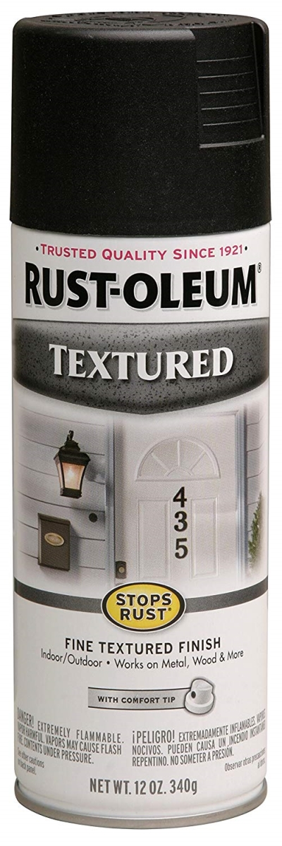 647-7220830 12 Oz Stop Rust Textured Black Spray Paint - Pack Of 6
