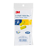247-vp312-1250 Polyurethane Foam Earplugs - Yellow, 5 Per Pack