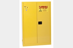 258-1945x 45 Gal Flammable Liquid 2 Shelves Sliding Self Close Safety Cabinet, Yellow