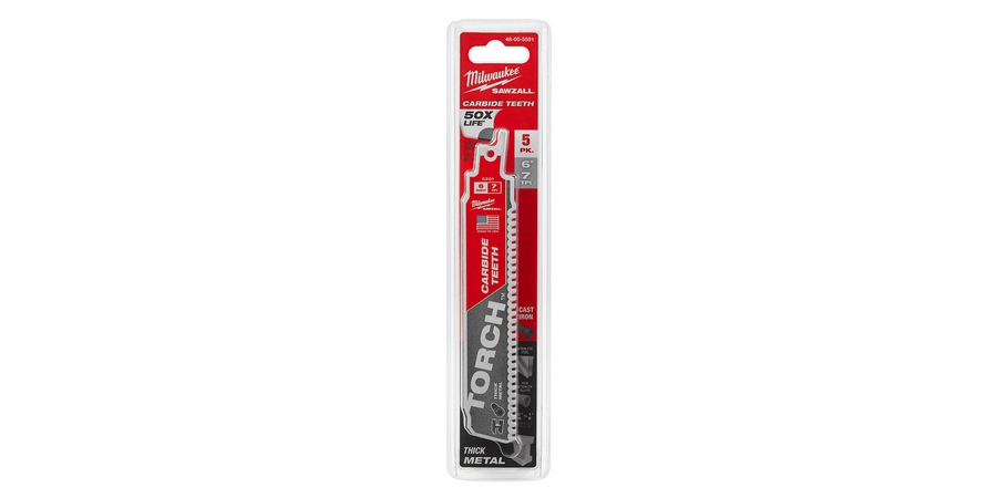 495-48-00-5501 7 Tpi The Torch Carbide Teeth With Thick Metal Cutting, Red & Gray - 6 In.