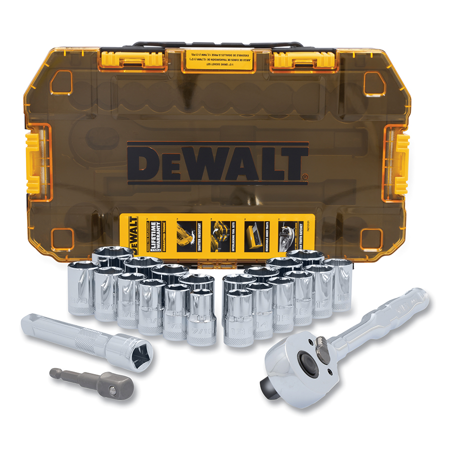 115-DWMT45414 0.5 in. Tough Series Tough Box Mechanics Tool Set, 23 Piece
