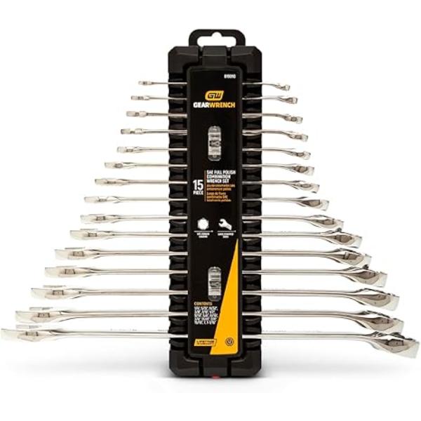 329-81901G SAE 12-Point Combination Wrench Set, Silver - 15 Piece