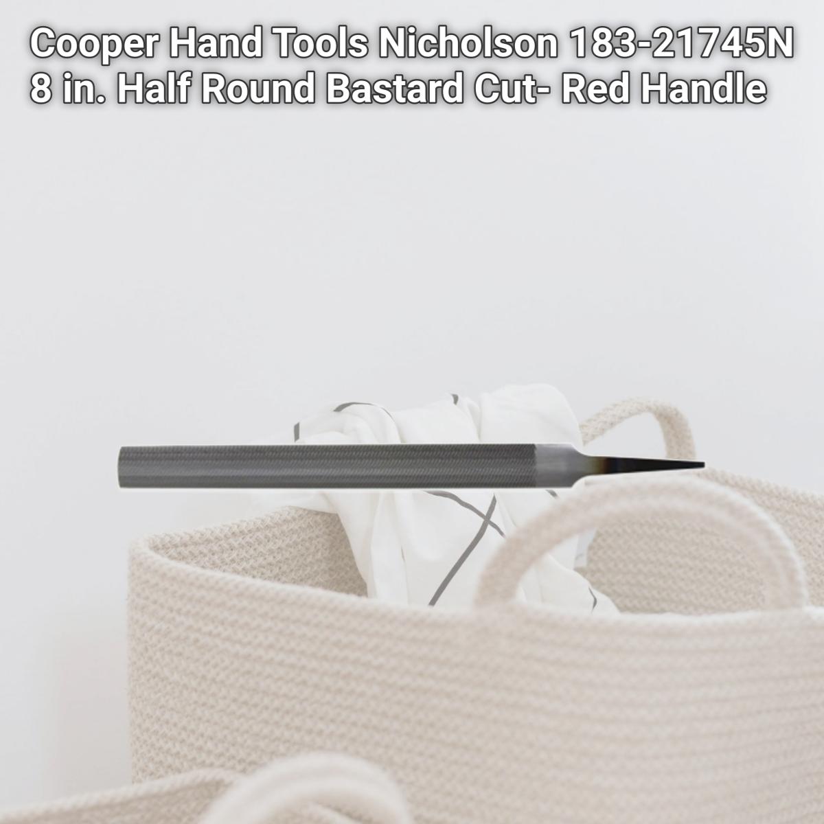 Picture of Cooper Hand Tools Nicholson 183-21745N 8 in. Half Round Bastard Cut- Red Handle