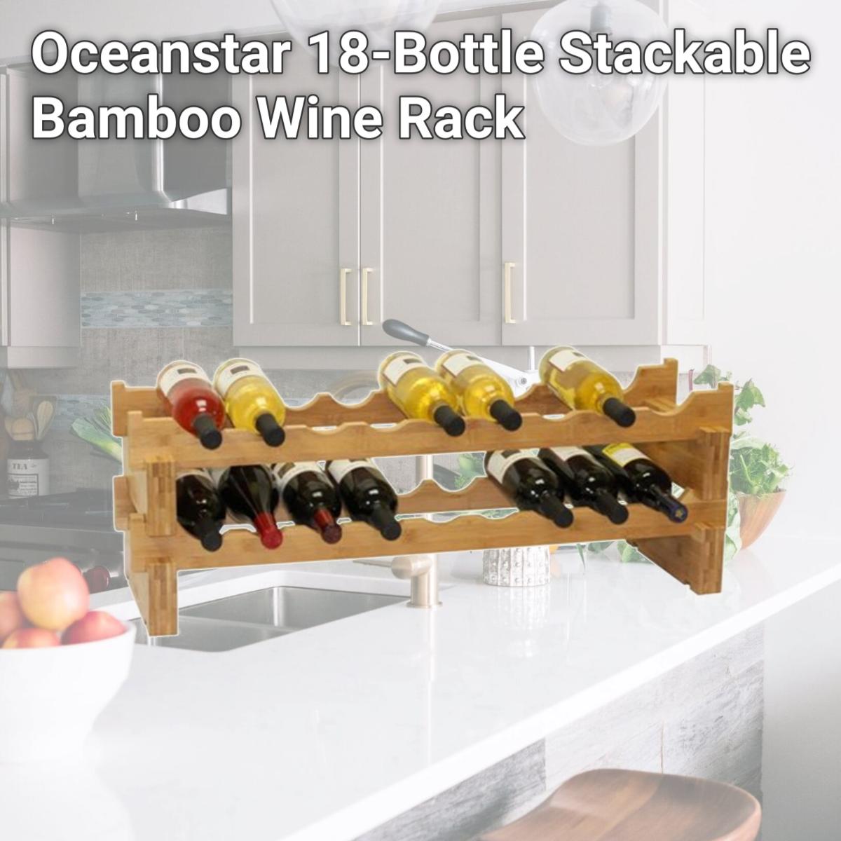 Picture of Oceanstar 18-Bottle Stackable Bamboo Wine Rack