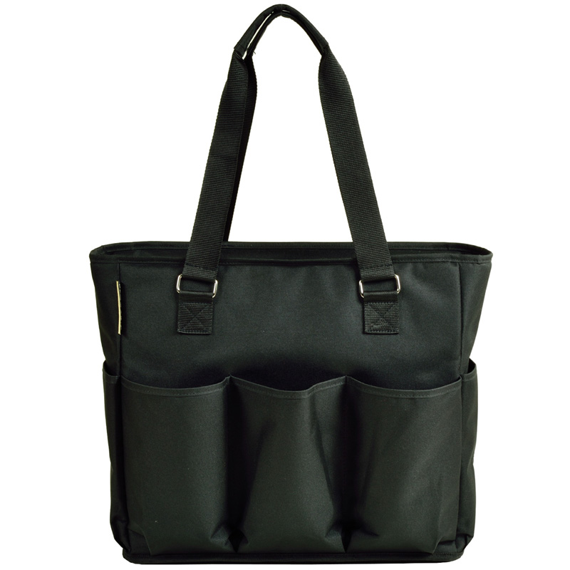541-blk Large Insulated Multi Pocket Travel Bag, Black