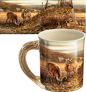 37248 Brown & White Sculpted Mug, Sharing The Bounty