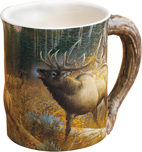 1001487 Multi Color Sculpted Mug, Master Of Intimidation Elk