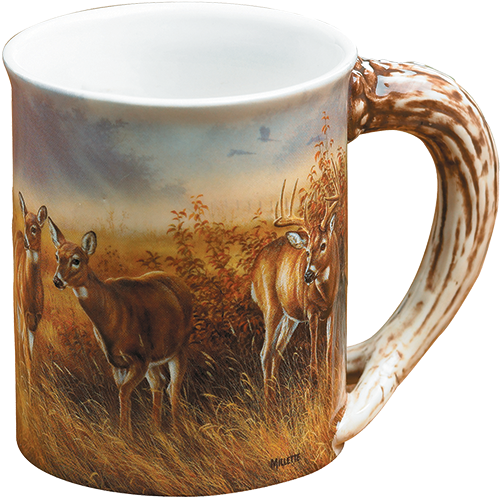 1001485 Multi Color Sculpted Mug, Meadow Mist Whitetail