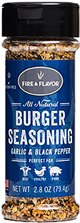 1001328 3.8 Oz Garlic & Black Pepper Burger Seasoning, Blue & Black