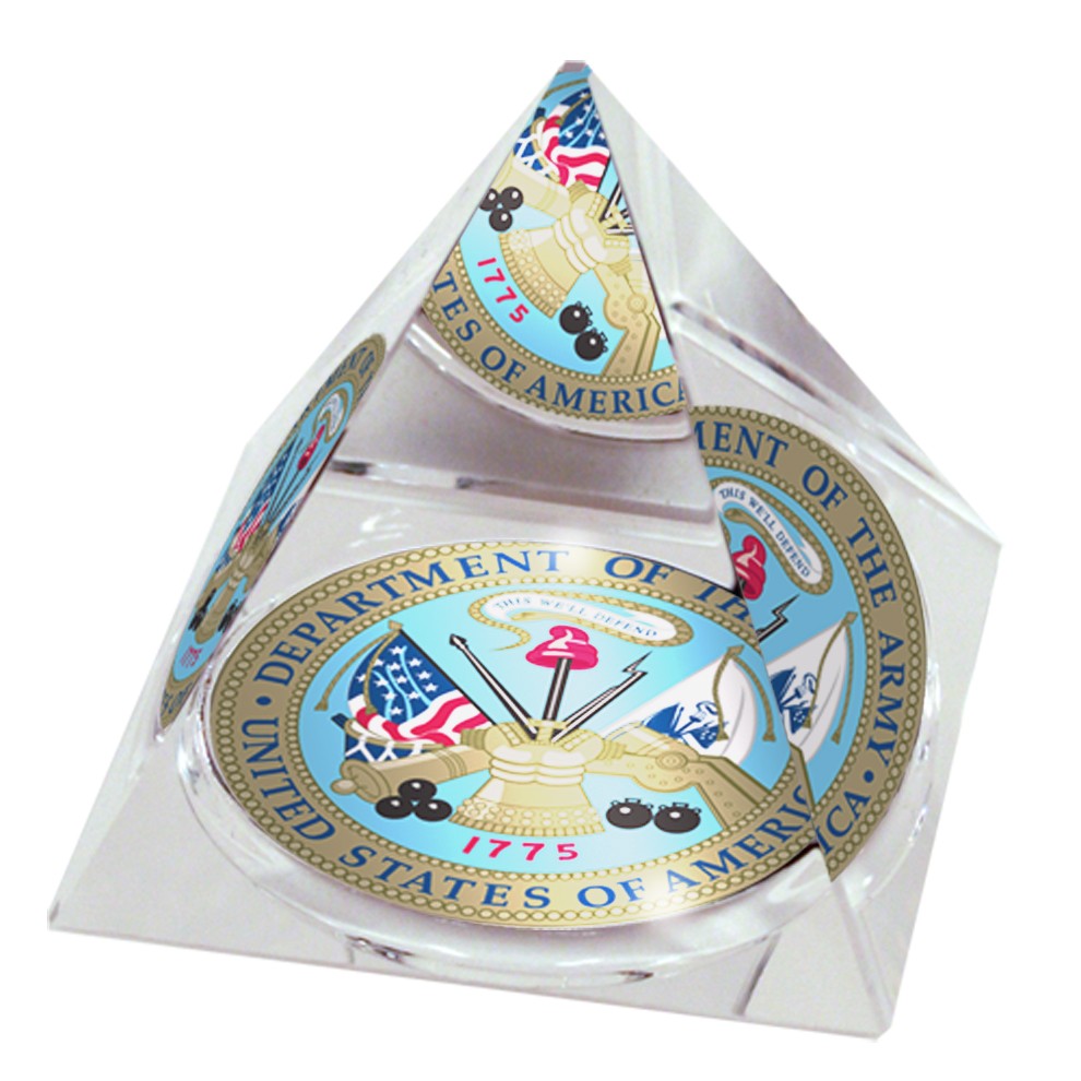 Us Army Usarmyoldpy80 3 In. Crystal Pyramid Collectible With Us Army Old Design
