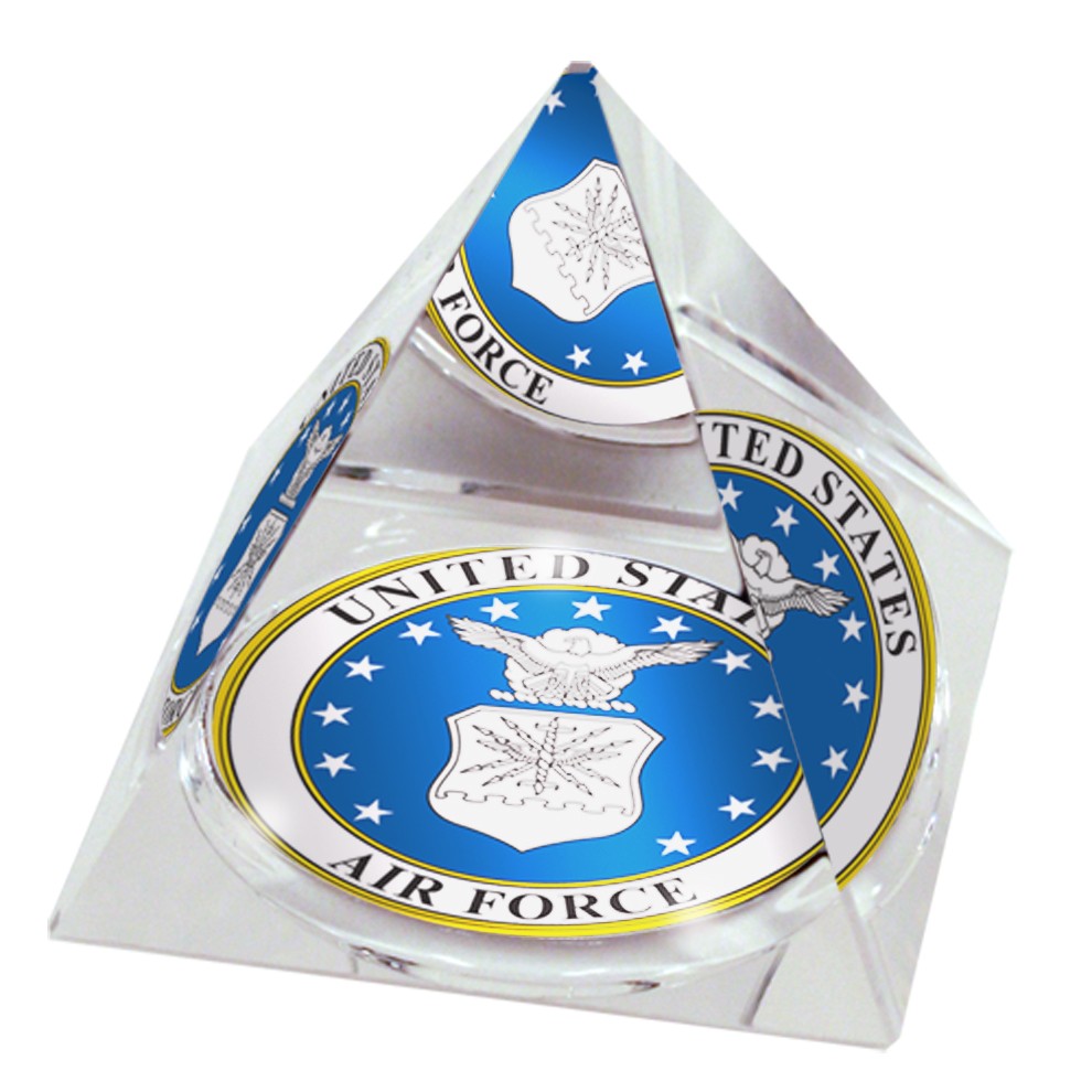 Usafoldpy80 3 In. Crystal Pyramid Collectible With Old Design