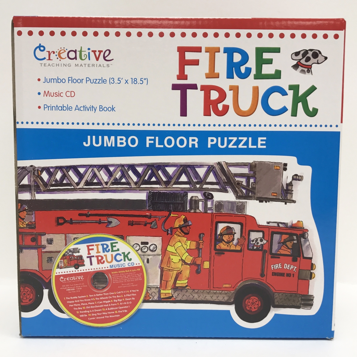 Ctm1025 Fire Truck Jumbo Floor Puzzle With Cd
