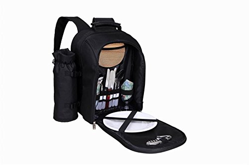 1030-bk Alpine-two Person Picnic Pack With Wine Tote