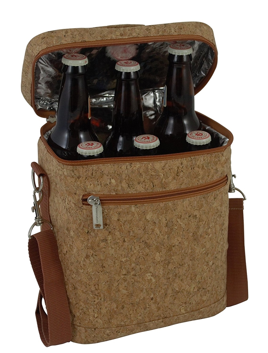 Beer Bag-insulated 6 Bottle Beverage Tote, Cork