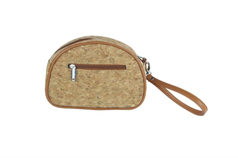 Pina Colada-clutch Insulated Cosmetics Bags With Removable Wristlet, Cork