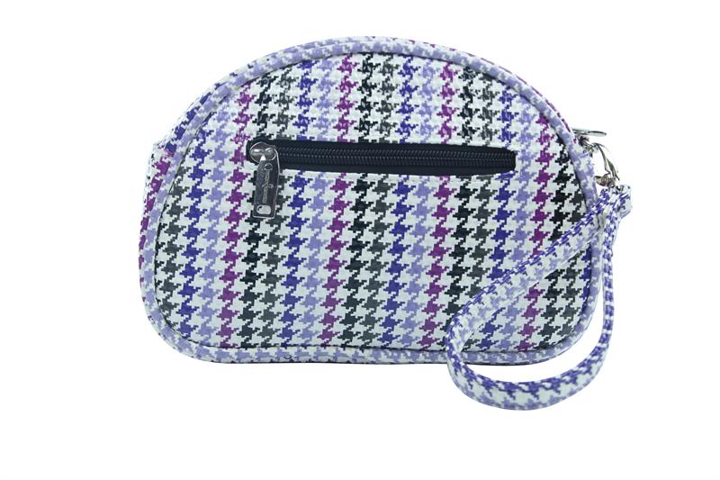 Pina Colada-clutch Insulated Cosmetics Bags With Removable Wristlet, Houndstooth