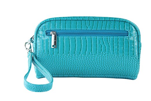 Margarita-insulated Cosmetics Bags With Removable Wristlet, Blue Turquoise