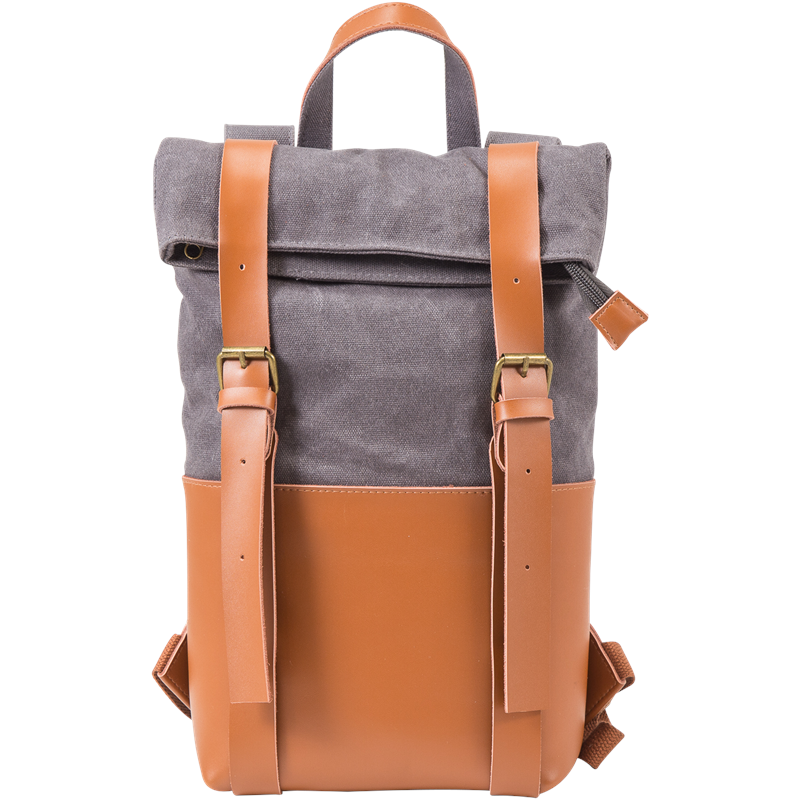 4015-gy Pinot Two Bottle Grey Leather Wine Tote Backpack Carrier