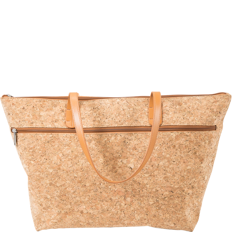 2030-cr Libation Cork Tote Bag With Hidden Compartment For Two Bottles Insulated With Divider