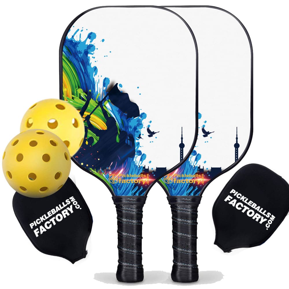 PB00037-3-G Pickleball Set - Cheers Best Pickleball Paddle, Outdoor Pickleball Set, Glassfiber Graphite