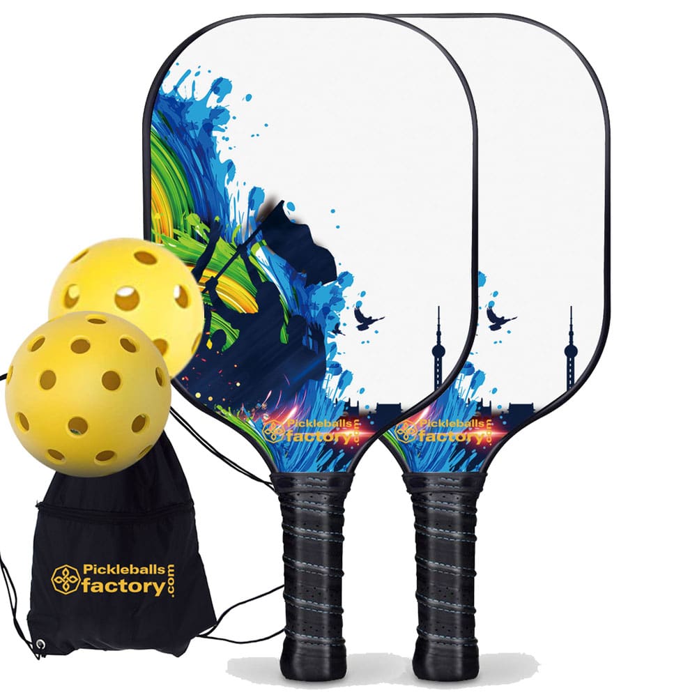 PB00037-4-C Pickleball Set - Cheers Best Pickleball Paddle, Outdoor Pickleball Set, Carbonfiber Graphite