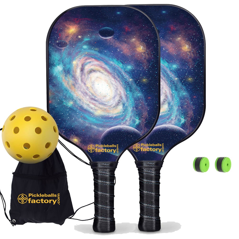 PB00029-6-G Best Pickleball Set - Spiral Galaxy Pickleball Paddles for Sale, Graphite Pickleball Paddle Set, Glassfiber Graphite