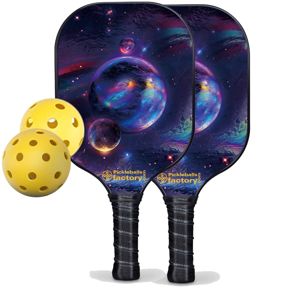 PB00024-2-C Pickleball Set - Planet Pickleballtournament Paddle, Best Pickleball Sets 2022, Carbonfiber Graphite